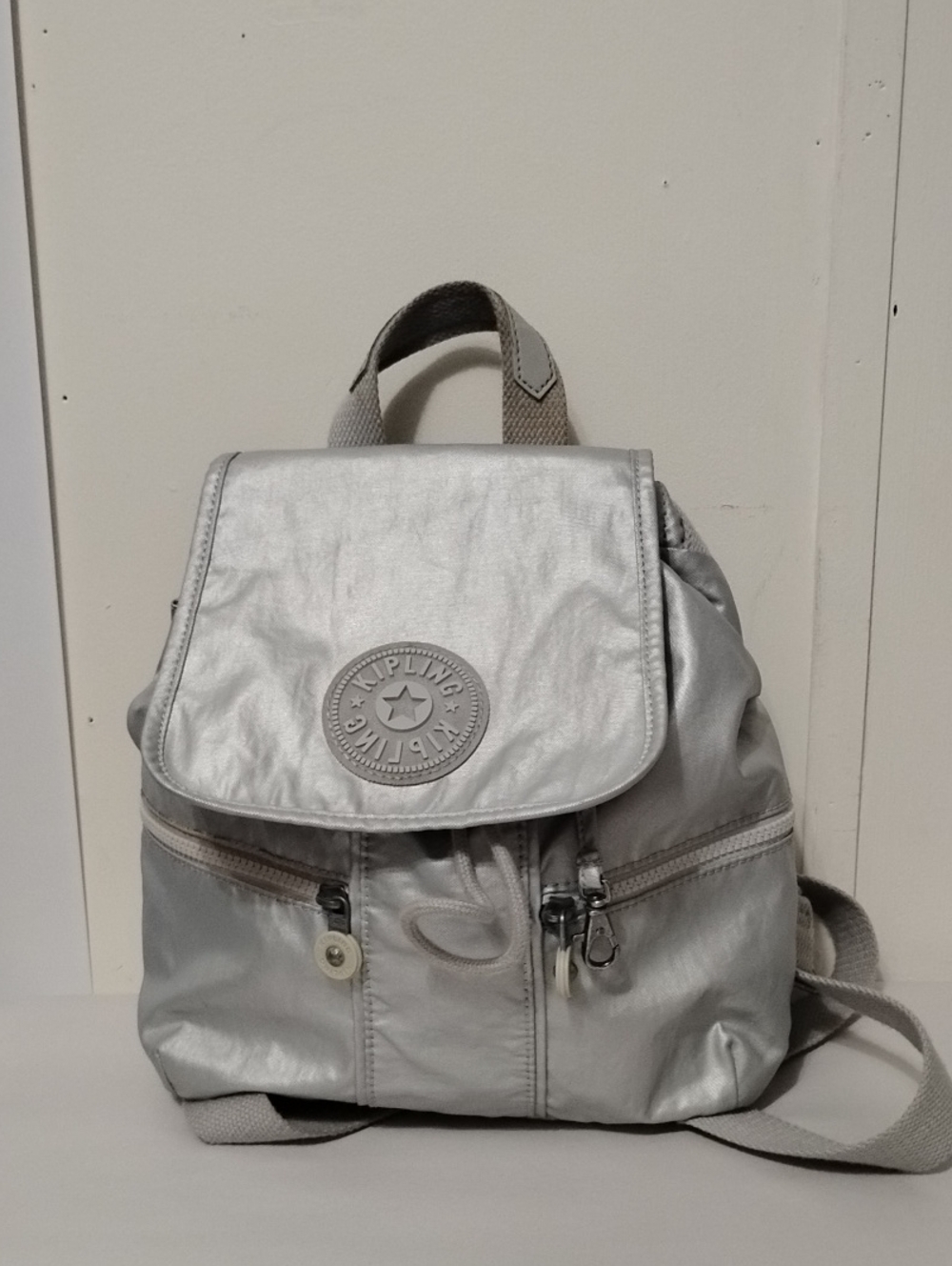 Kipling‎ City Metallic Silver Mini Backpack
